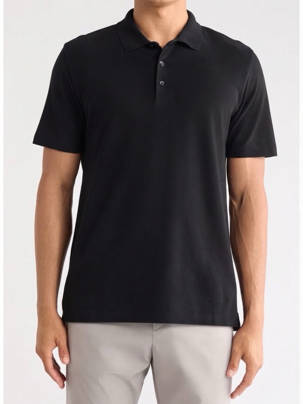 Theory Activate Cotton Black Short-Sleeve Polo